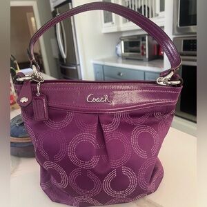 Coach F1280-F20088 purple Dotted Shoulder Handbag